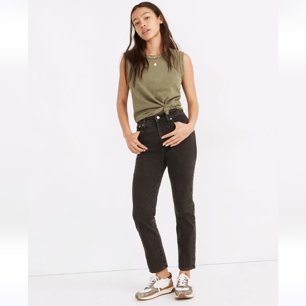 Madewell curvy perfect vintage jean in lunar wash faded black NWOT